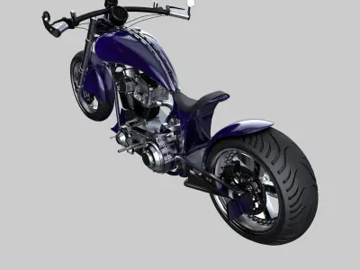 motorcycle chopper 3D model