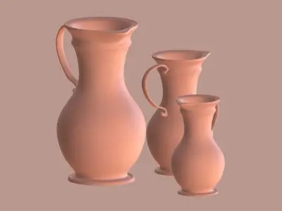 Vase model 3D three vases Free 3D model