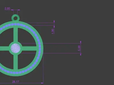 Round Diamond Pendant Gold Silver Platinum Luxury Jewelry 3D print model