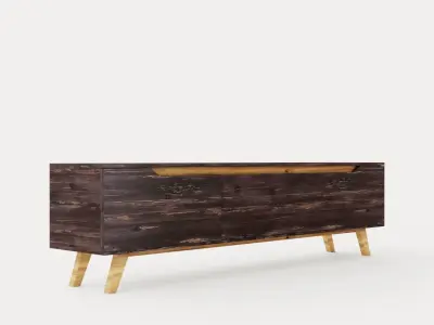 Virkesbo TV Bench 180 Cm Low-poly 3D model