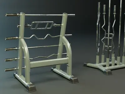 Training Bar Storage Holder PBR Low-poly 3D model