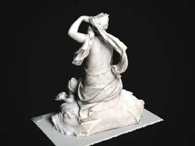 Amphitrite statue Low-poly 3D model