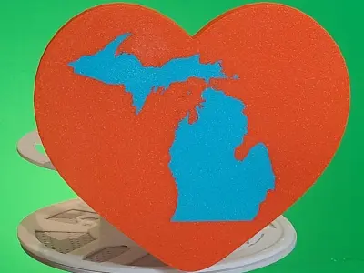 I LOVE MICHIGAN Trailer Hitch Cover 3D print model