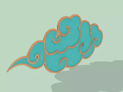 Traditional Chinese Auspicious Cloud Motifs Low-poly 3D model