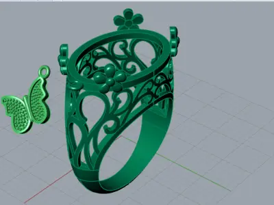 gemstone gold ring gr0074 3D print model