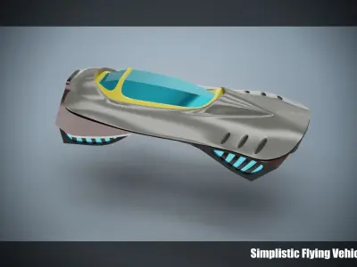 Simplistic Flying Vehicle 14 Low-poly 3D model