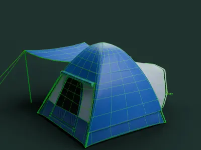 Car Tent Low-poly 3D model