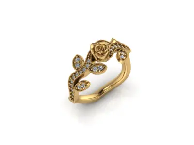 Luxury rose ring 3D print model