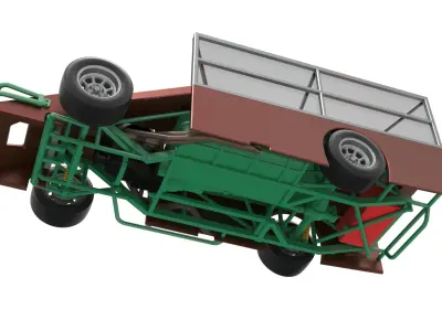 Asphalt Modified stock car with side wing Scale 1 to 25 3D print model