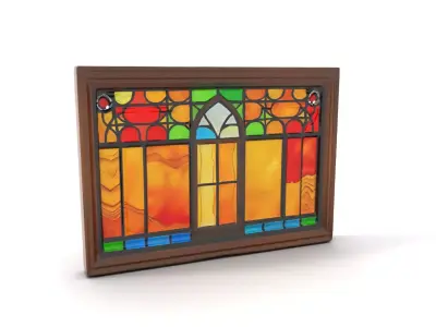 Vibrant Stained Glass Window model pack Low-poly 3D model