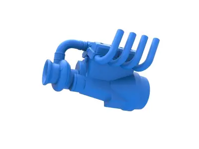 Funny car Turbo Engine V8 Scale 1 to 25 3D print model