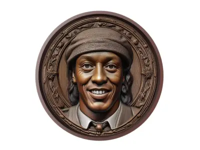 Ronaldinho Footballer Medallion 3D print model