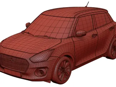 Small Japan compact car unbranded 3D model