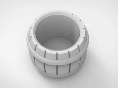 vintage oak barrel vase 3D print model