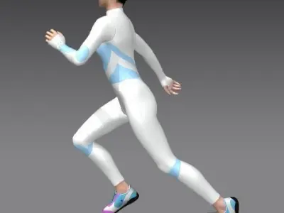 Sporty girl Low-poly 3D model