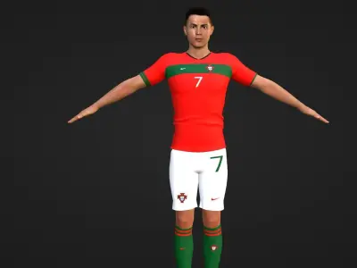 Cristiano Ronaldo - Portugal Low-poly 3D model