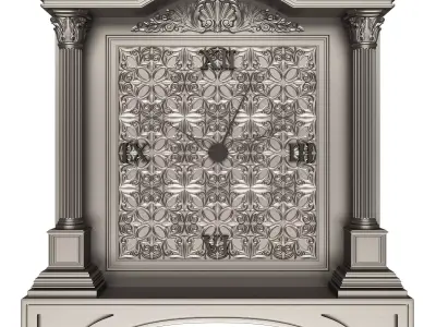 Classic Clock 016 Chrome Low-poly 3D model