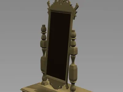 Mirror with drawer 3D model