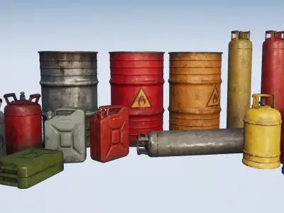 Explosive Props PBR Low-poly 3D model