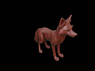 Fox Animal Sculpture 3D print model