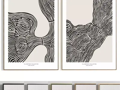 Plaster Two Photo Frame 377 Low-poly 3D model