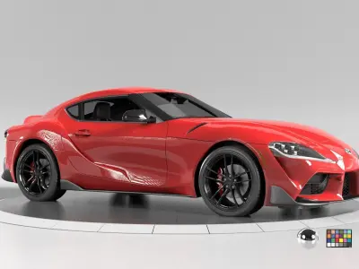 Toyota Supra -Rigged- Render Ready-unreal-vray-redshift 3D model