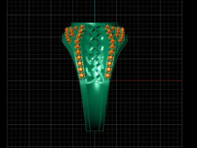 Print Ready STL 3DM  Gents Rings Diamond Men Ring  3D print model 118