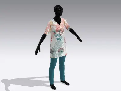 Female Cloth Dress Low-poly 3D model order