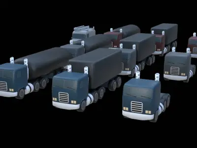 Truck and Van package Free low-poly 3D model