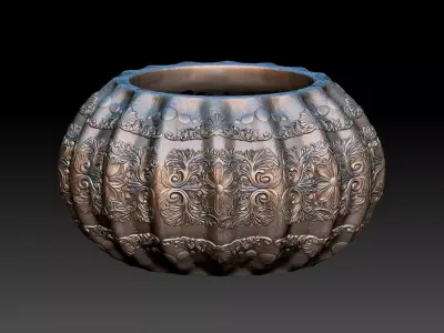 HM Succulent Flower Pot 004 3D print model