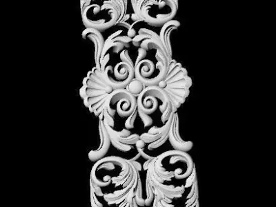 Central decor ornament for furniture 3D model 876
