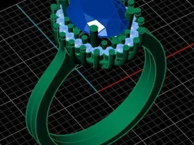 Sapphire Engagement Ring 3D print model
