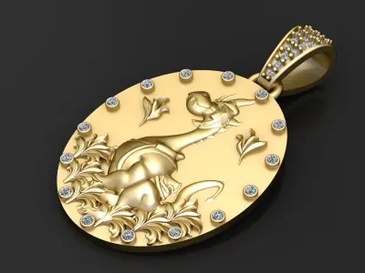 DRAGON ANIMAL PENDANT 3D PRINTABLE MODEL  3D print model