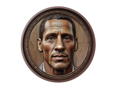 Rio Ferdinand Footballer Medallion 3D print model