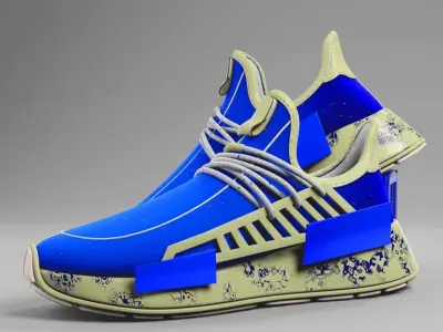 Blue Running Shoe 3D model