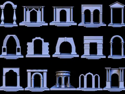 Arch Gate Base Mesh Vol 2  Low-poly 3D model