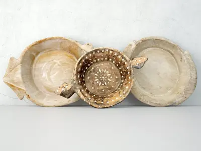 Vintage Wood Bowls 3D model