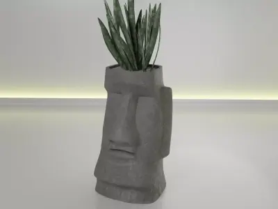 Moai pot 39 3D print model