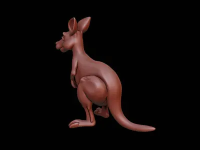 Kangaroo Animal Sculpture 3D print model buy