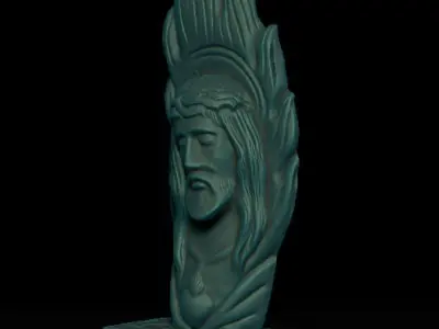 Jesus in flame statue decoration  3D print model