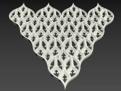 Seamless Gothic pattern 5 3D print model