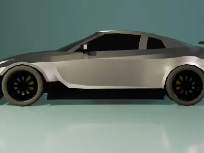 Gameready Low Poly Nissan GTR Low-poly 3D model