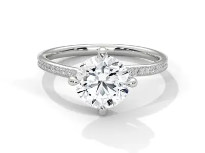 solitaire ring with detail images and 360 render videos 100 3D print model