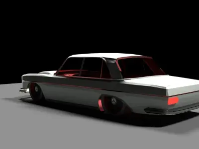 Mercedes W108 1968 Low-poly 3D model