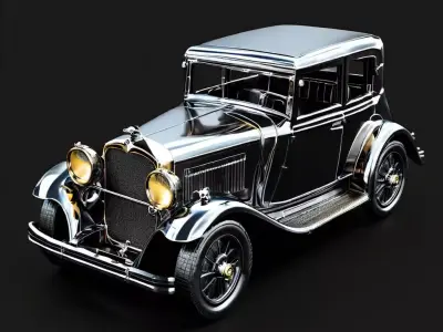 Classic Vintage Car 3D Model Low-poly 3D model