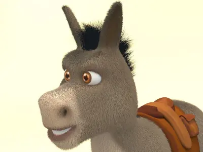 cartoon donkey Low-poly 3D model