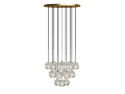 Cristal Round Cluster Chandelier 3D model