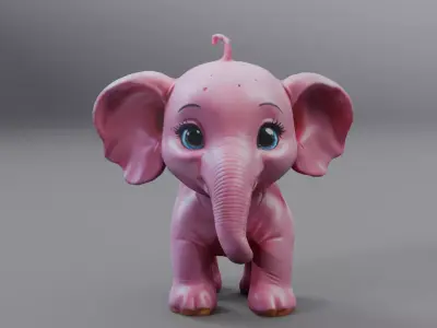 pink elephant 3D model