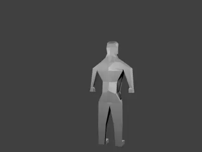 low poly man 3D model