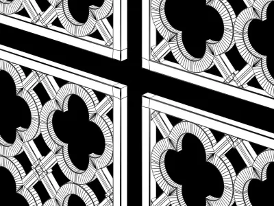 Arabic Islamic pattern decorative gold plaster 3D model